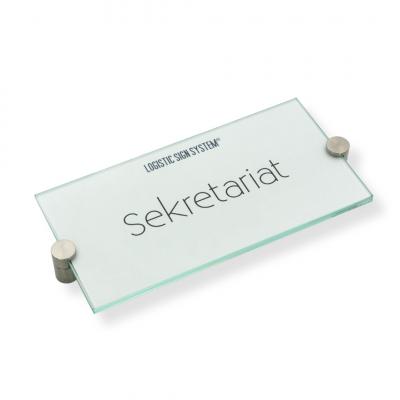 Türschild VITRUM K , Glasschild, Büroschild, Doppelglasschild